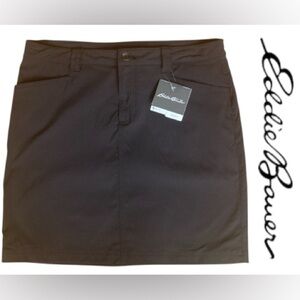 NWT Eddie Bauer Horizon Skort Size 8 Black Stretch Spandex Travel Skirt